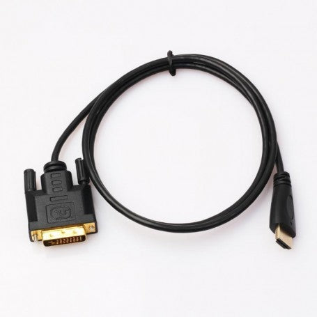 Cablu HDMI la DVI-D 24+1 de 1.5m, mufe aurite, vedere de ansamblu