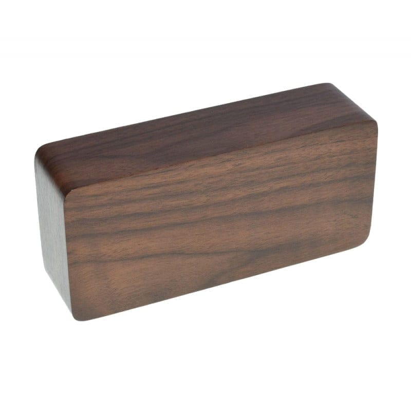 Ceas LED din lemn maro, vedere spate cu finisaj natural din lemn, design minimalist