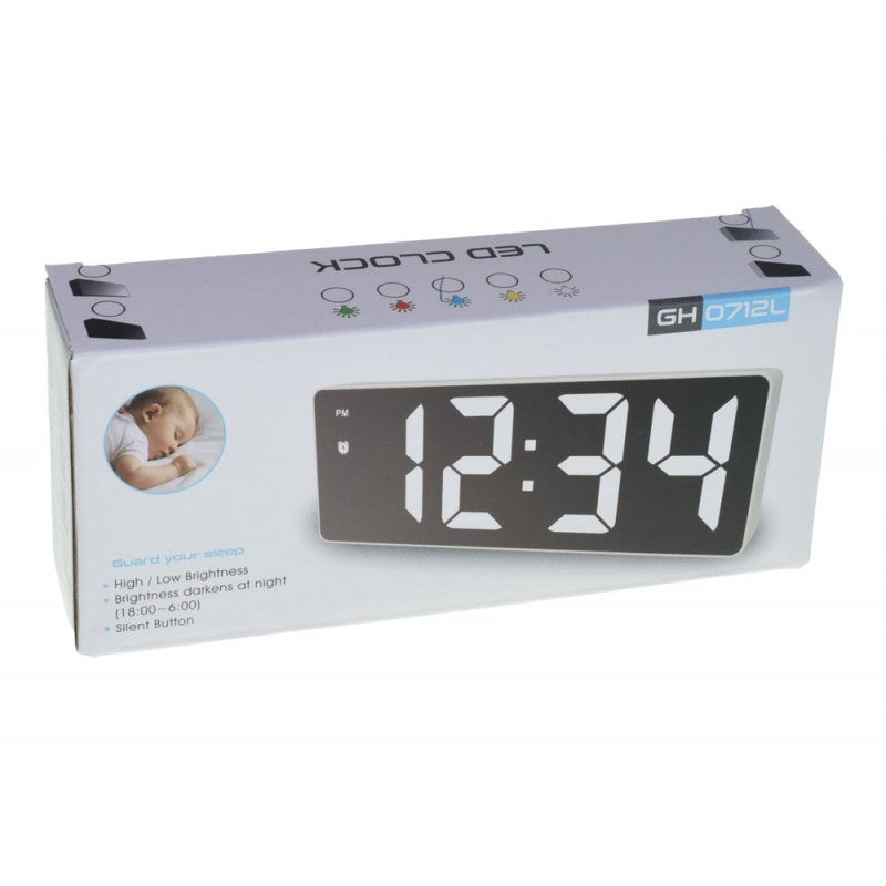 Cutie ambalaj ceas digital LED cu reglaj automat luminozitate si functie alarma silentioasa