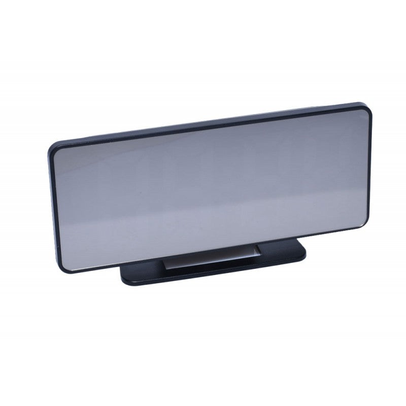 Ceas desteptator cu ecran oglinda oprit, suprafata reflectorizanta eleganta, suport de birou