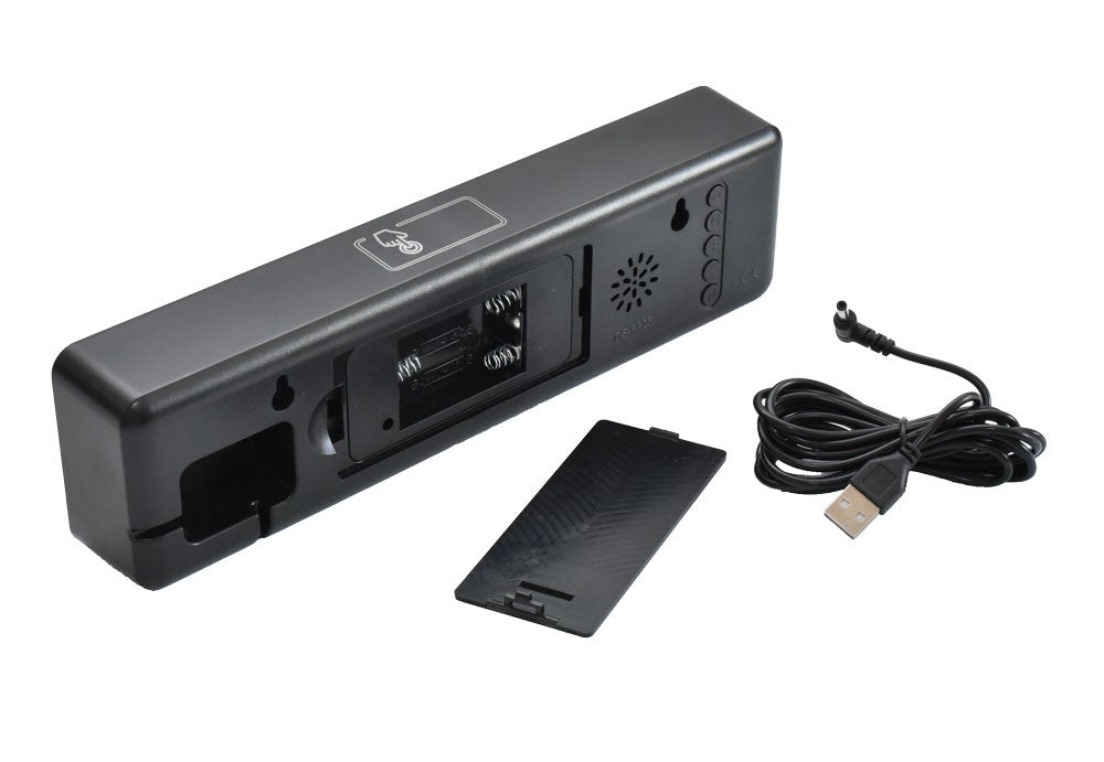 Ceas digital LED verde, accesorii incluse: spate deschis cu suport baterii AAA, capac si cablu USB