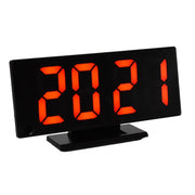 Ceas digital LED rosu de masa cu ecran oglinda, alarma duala, alimentare USB, 18,5 cm latime