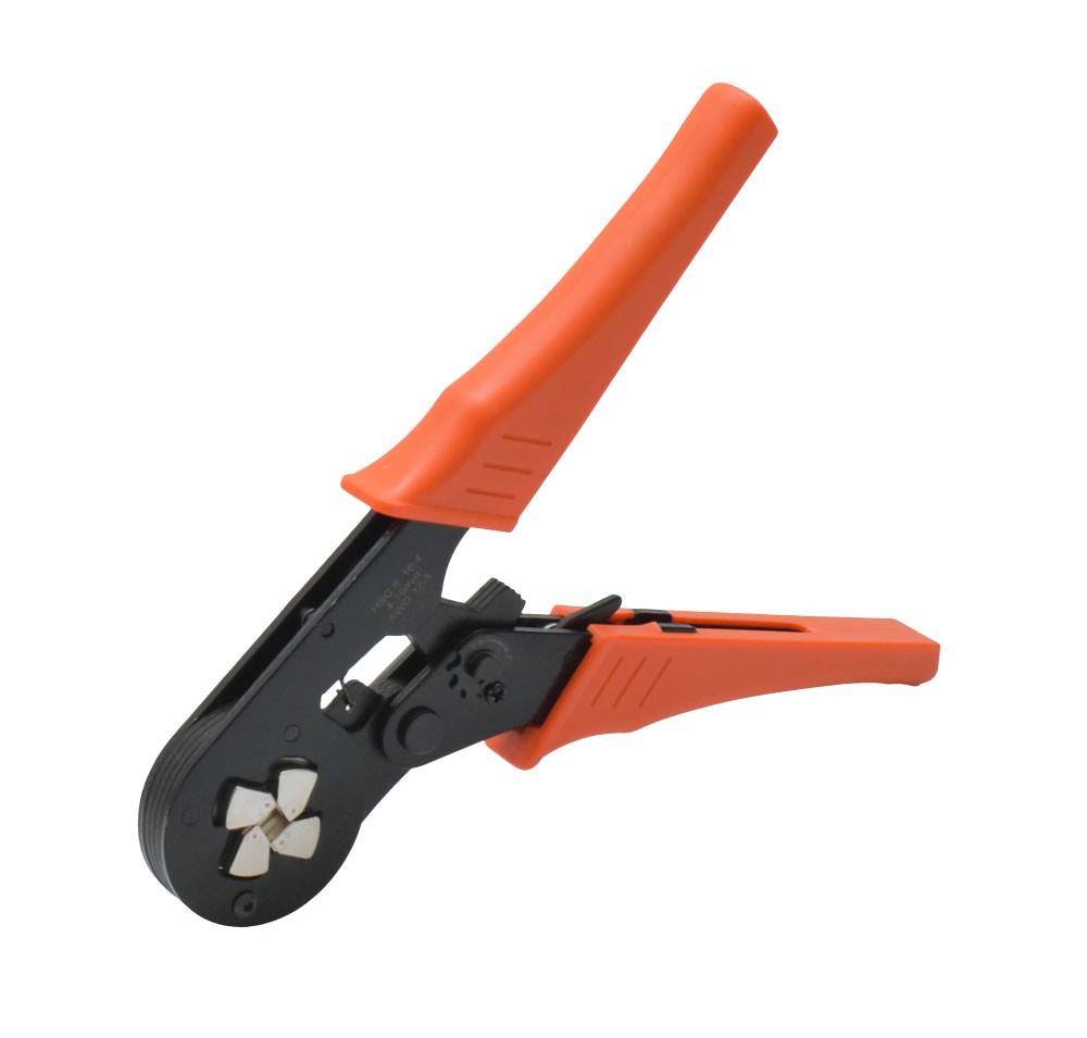 Cleste sertizat pini 4-16mm in pozitie deschisa larga, cap rotativ cu flanse si manere portocalii lungi