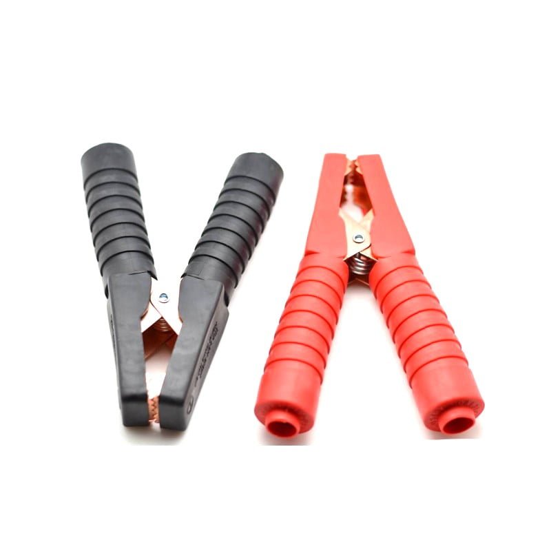 Set 2 clesti crocodil izolati 500A, rosu si negru, pentru baterii auto si transfer curent