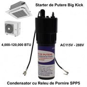Starter condensator pornire aer conditionat 4000-120000 BTU, AC 115V-288V, compatibil unitati rezidentiale si comerciale