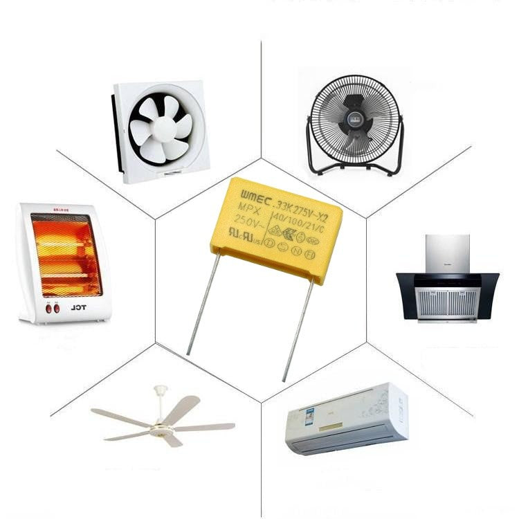 Condensator motor monofazat 0,22uF, aplicatii casnice multiple: ventilator, hota, aer conditionat, radiator
