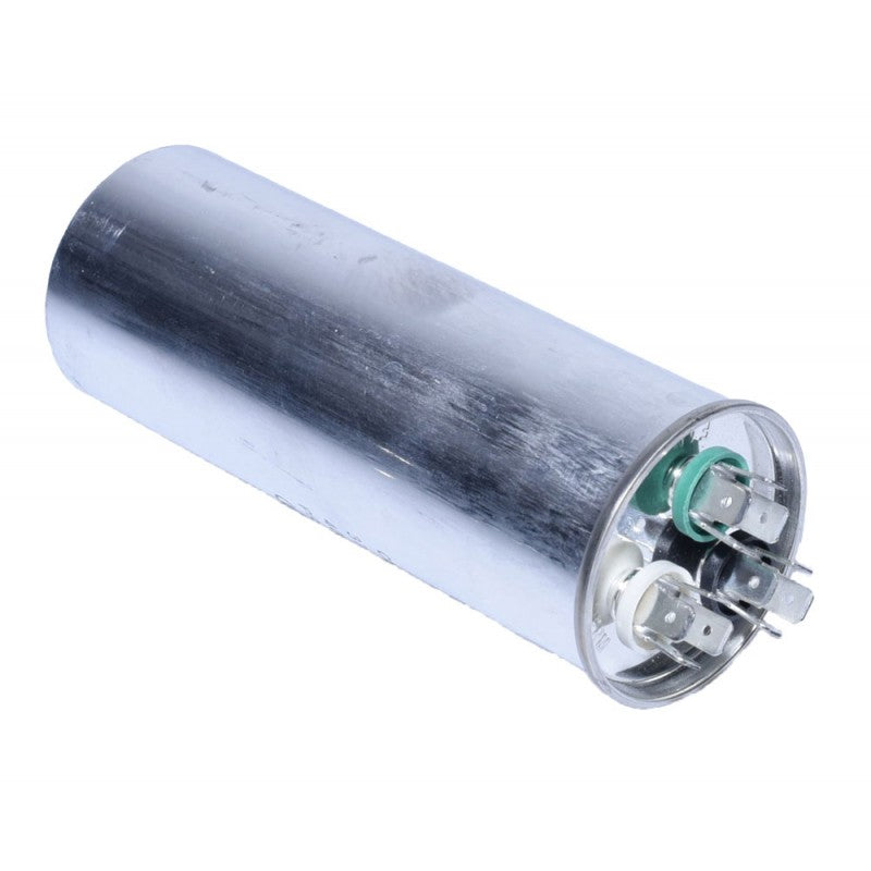 Condensator 50+10uF 370V pozitionat orizontal, carcasa metalica aluminiu rezistenta