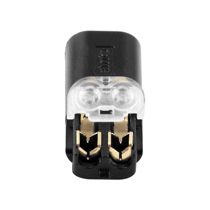 Conector rapid 2 pini deschis, contact din alama vizibil, compatibil fire 22-20 AWG, 9A