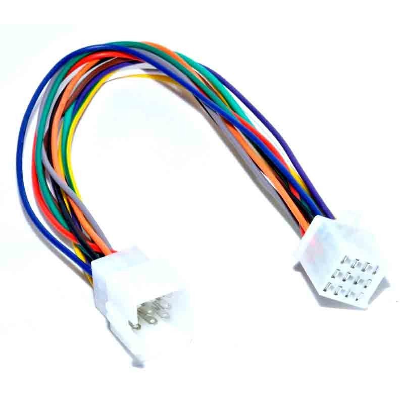 Conector auto 12 fire 30 cm, mufa mama-tata cu pini, cabluri colorate individual pentru instalatii electrice 12V-24V