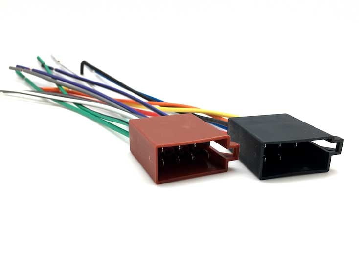 Conector auto mufa ISO tata cu fire multicolore, lungime 20 cm, compatibil head-unit aftermarket