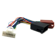 Conector adaptor ISO auto 16 pini, cablaj multicolor cu mufa alba si conectori negru si rosu, lungime 20 cm