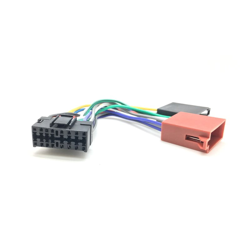 Cablu adaptor ISO 16 pini pentru autoradio, lungime 20 cm, conectori multicolori pentru instalare audio auto