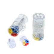 Conector doza Fast Press transparent 9 fire, compatibil AWG 28-14, fire 0.5-2.5mm, set complet componente