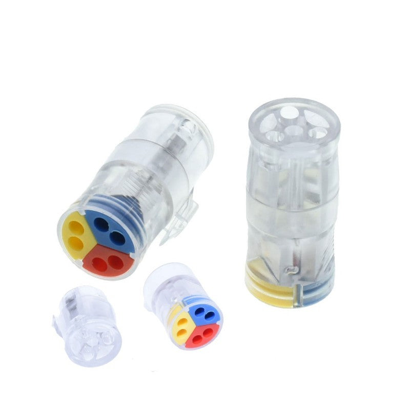 Conector doza Fast Press transparent 9 fire, compatibil AWG 28-14, fire 0.5-2.5mm, set complet componente
