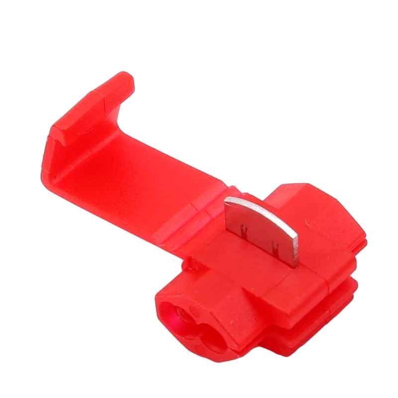 Conector rapid inadire cablu rosu cu lamela metalica, compatibil fire 0,35-2,5mm, set 100 bucati