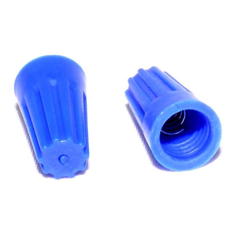 Conector terminal albastru cu infiletare pentru fire bifilare, set 100 buc, tensiune joasa, material ABS