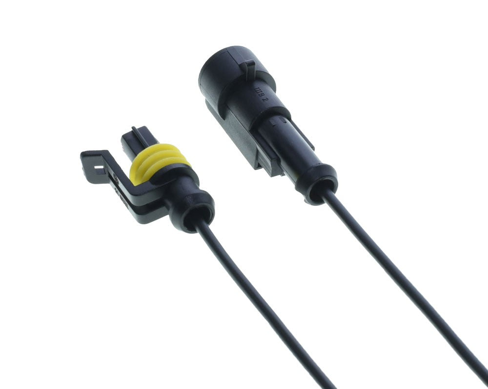 Conector auto waterproof 1 pin - detaliu garnitura galbena de etansare si sistem de blocare