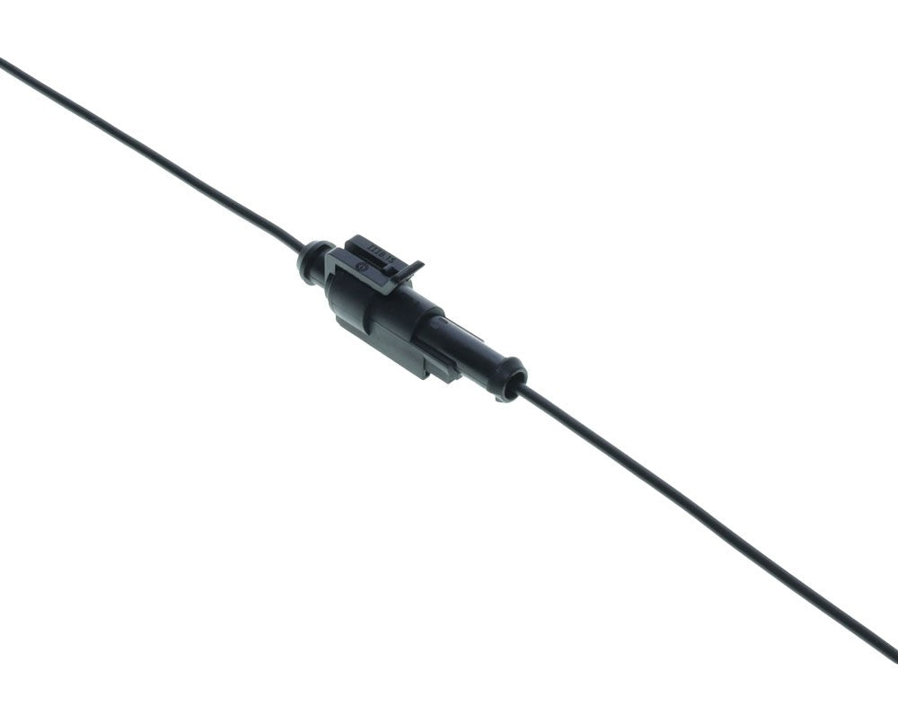 Conector auto 1 fir waterproof cuplat - vedere laterala cu fir negru lung