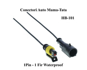 Conector auto waterproof mama-tata 1 pin, 1 fir, conductor cupru 1mm², carcasa ABS
