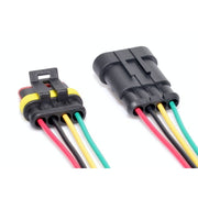 Conector auto waterproof 4 fire mama-tata, carcasa ABS, conductor cupru 1mm², lungime fire 13cm