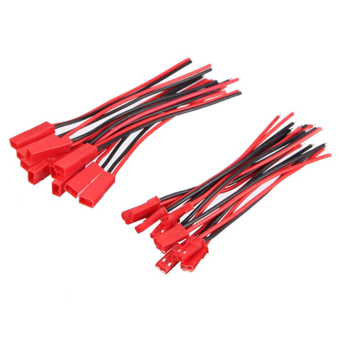 Conectori JST 2 fire in doua grupuri separate, mama si tata, AWG-22, set complet 10 perechi