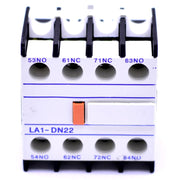 Contact auxiliar 2NO/2NC, 10A, 500V, montaj lateral pe contactor, borne marcate clar