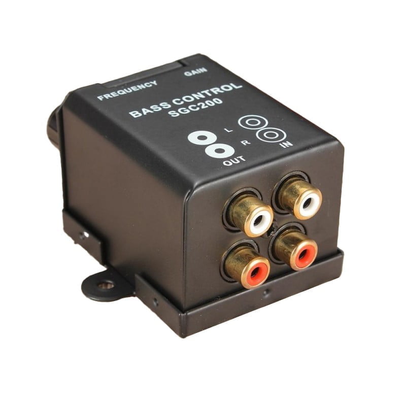 Controler bass RCA cu reglaj Gain si frecventa 40-150Hz, carcasa metalica compacta, 2 intrari si 2 iesiri RCA