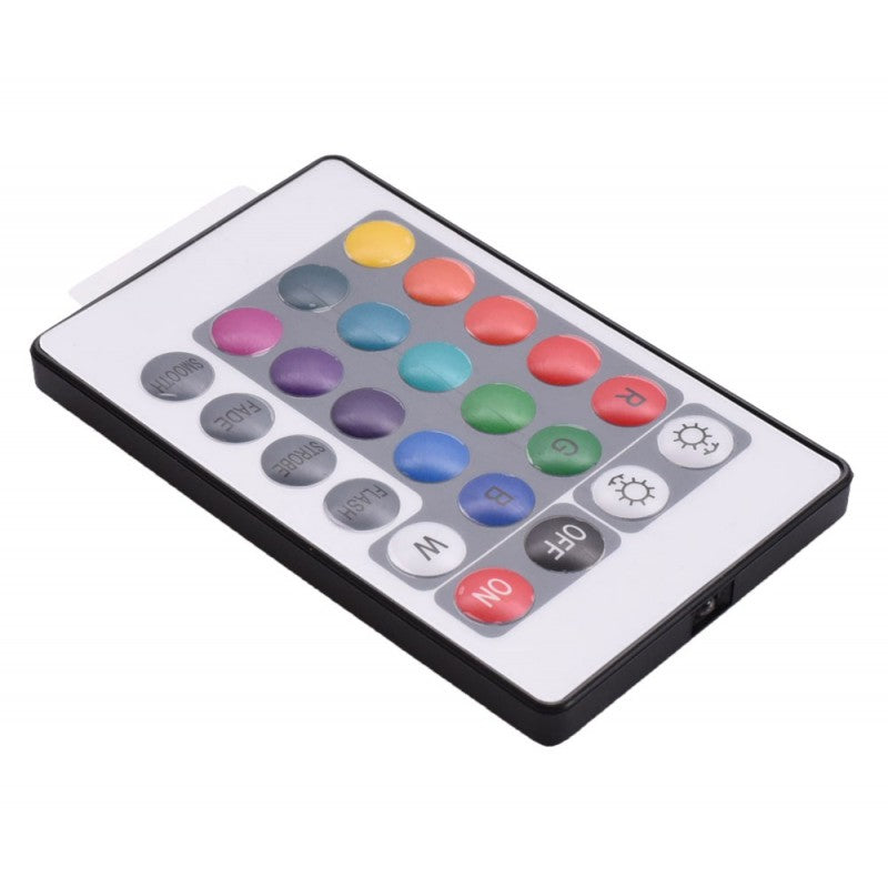 Telecomanda IR 24 taste cu butoane colorate pentru control banda LED RGB, efecte smooth fade strobe