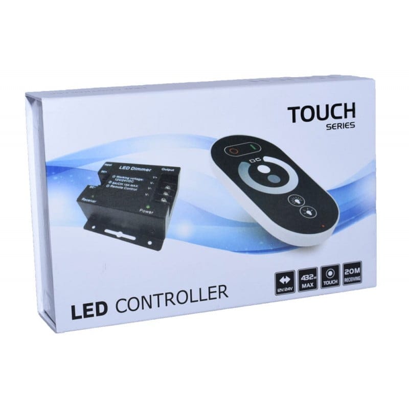 Cutie de ambalaj controller LED touch cu telecomanda RF wireless, 432MHz, 12V/24V