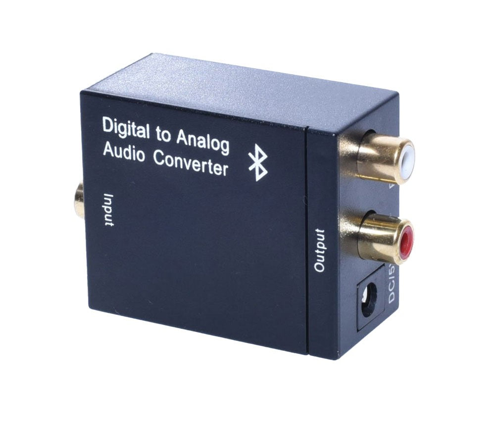 Convertor digital-analog cu Bluetooth, unghi frontal cu intrare si doua iesiri RCA aurite