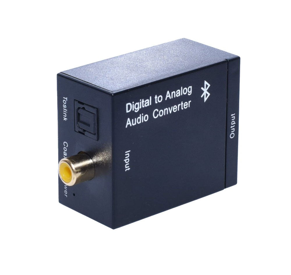 Convertor digital-analog, panou intrare cu port Toslink si mufa coaxiala RCA placata cu aur