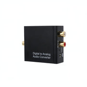 Convertor audio digital la analog cu iesire RCA si Jack 3.5mm, intrare optica si coaxiala, carcasa metalica compacta