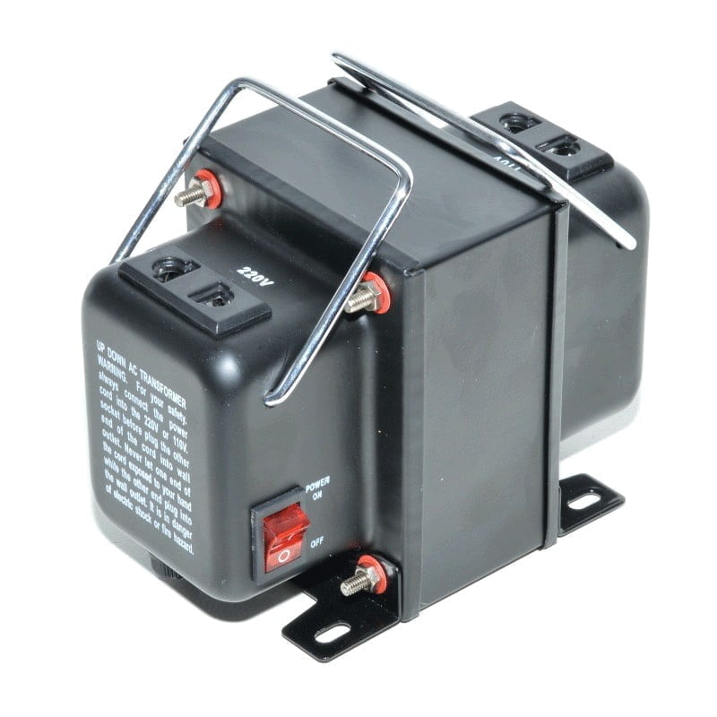 Transformator de tensiune 220V-110V bidirectional 300W, cu comutator si maner metalic de transport