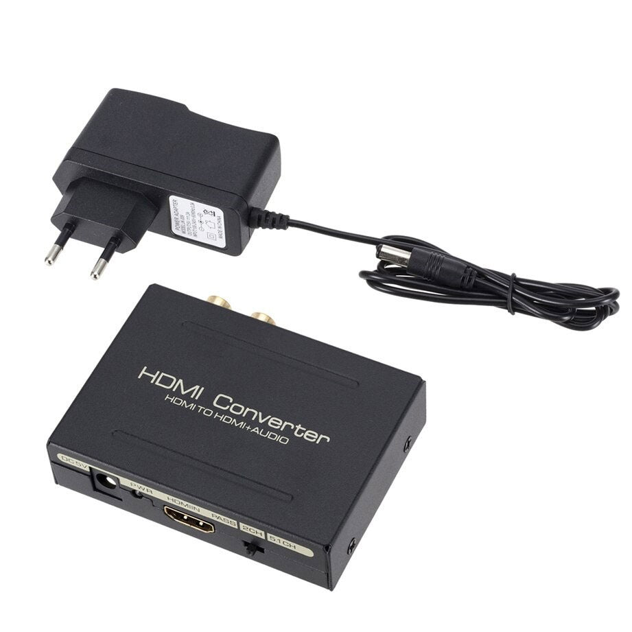 Convertor HDMI la HDMI cu audio 4K inclus cu adaptor de alimentare 100V-240V pentru priza EU