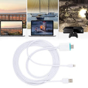 Cablu Lightning la HDMI 1080p cu USB, 2m, compatibil iPhone si iPad, pentru oglindire ecran pe TV