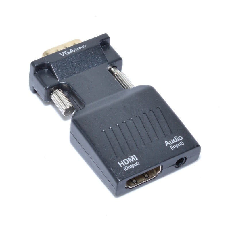 Convertor VGA la HDMI cu audio jack 3.5mm, semnal 1080P Full HD, compact si usor de conectat