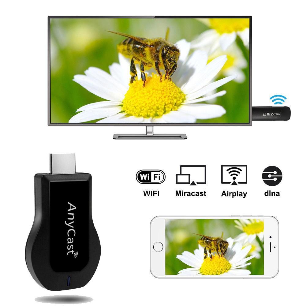 Adaptor display wireless HDMI conectat la TV Full HD 1080p cu mirrorare de pe telefon via Miracast