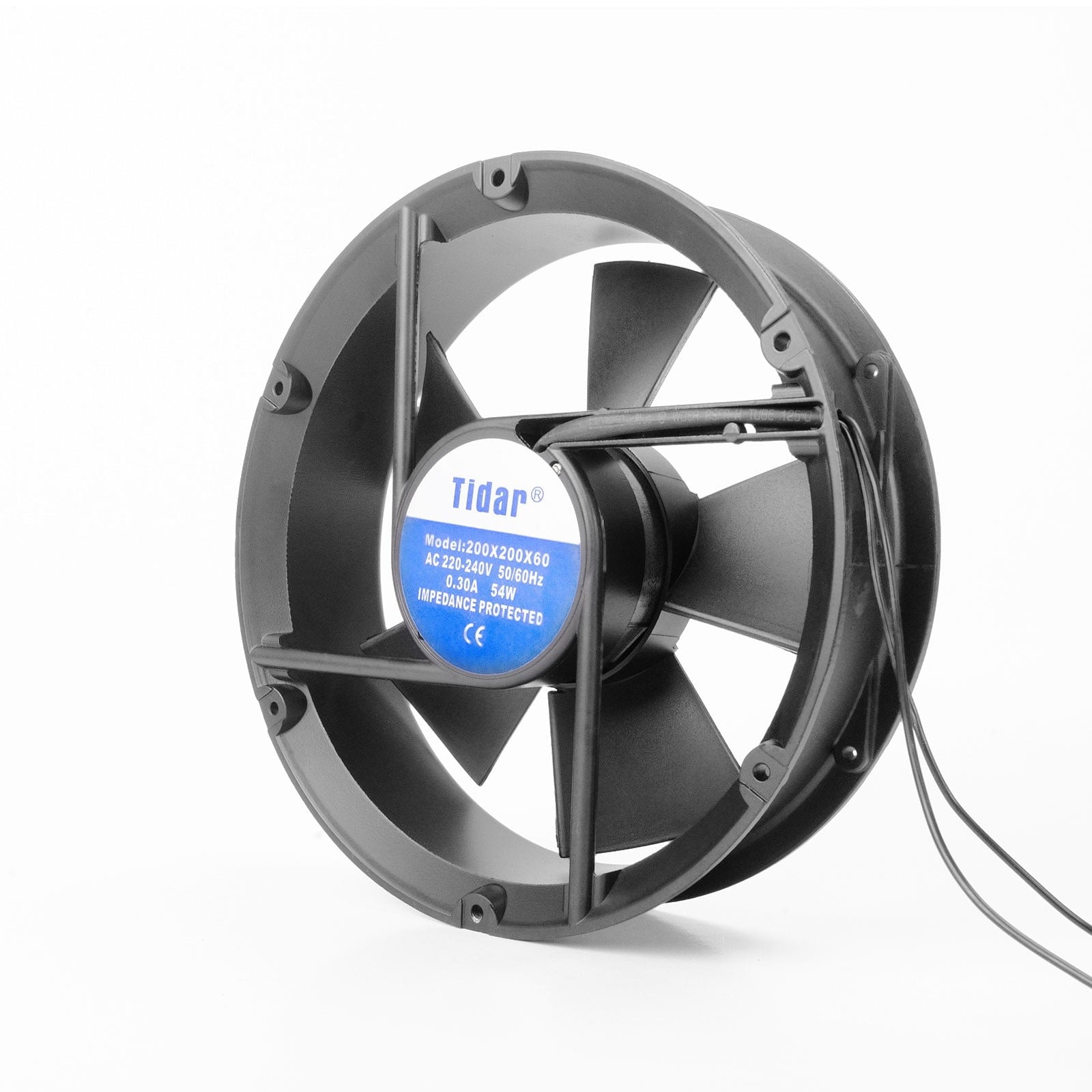Ventilator axial rotund 200x60mm, 54W, 220V, debit 940 m³/h, carcasa aluminiu, 6 gauri fixare