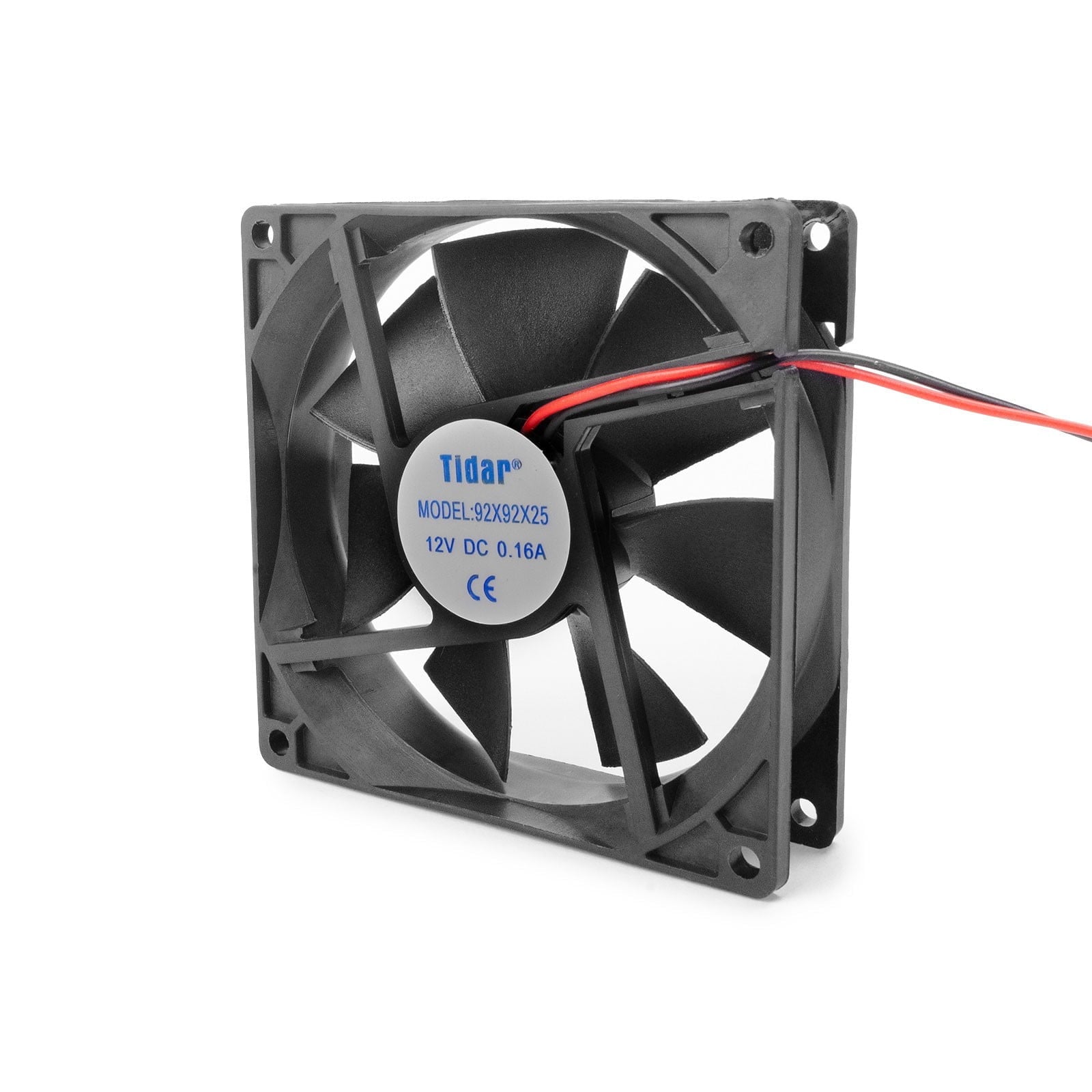 Ventilator axial DC 24V, 92x92x25mm, 2W, racire echipamente, carcasa neagra cu doua fire de alimentare