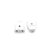 Cupla plata 250V 10A, set doua bucati, carcasa alba din plastic rezistent, pentru conectare electrica rapida