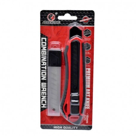 Cutter profesional 18mm cu rezerva de lame, ambalaj blister vedere laterala dreapta