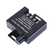 Dimmer monocolor LED 12-24V 30A cu potentiometru rotativ, carcasa metalica neagra, borne Input/Output