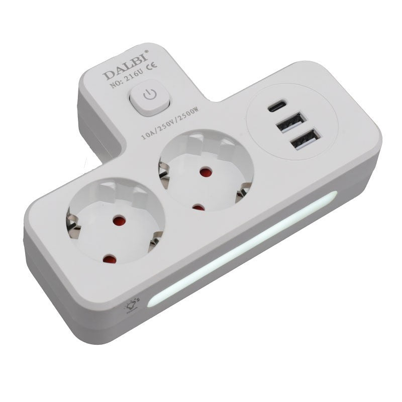dublu stecher 2500W cu lumina de veghe LED aprinsa, vedere de ansamblu