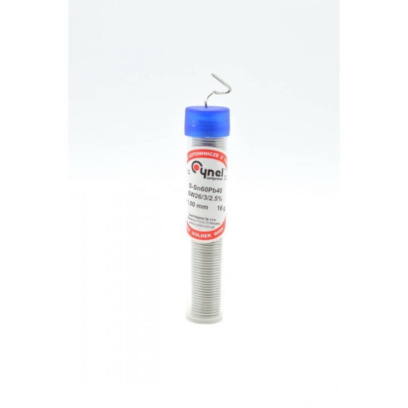 Fludor cu flux integrat SN60/PB40, diametru 1mm, 16g, in tub compact pentru lipire electronica