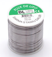 Sarma de lipit cu flux, aliaj SN40/PB60, diametru 1mm, rola 500g pentru electronica si cablaje electrice