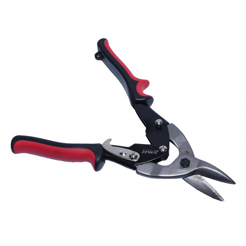 Foarfeca de tabla profesionala 10 inch, falci otel calit, manere bicomponent ergonomice rosu-negru