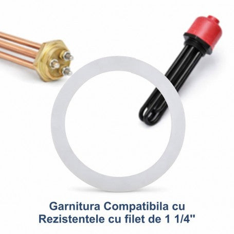 Garnitura siliconica compatibila cu rezistente filet 1 1/4", montaj simplu pe flansa boiler electric