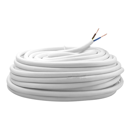 Cablu electric litat MYYM 2x2.5mm, rola 100m, manta alba PVC flexibil, 2 conductoare cupru clasa 5