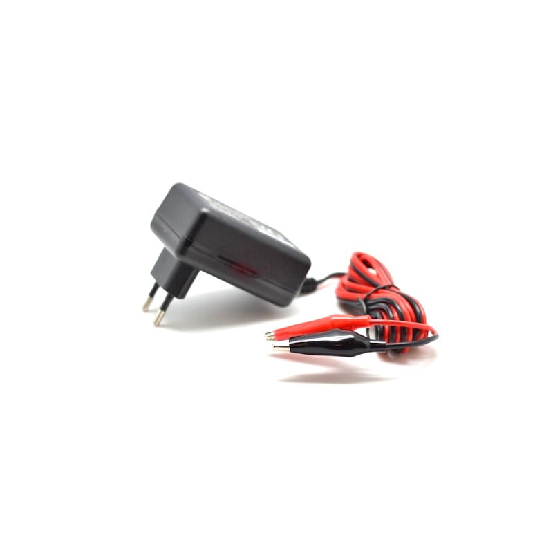 Incarcator acumulatori plumb-acid 12V, 13.8V 1A, cu clesti de conectare si stec EU inclus
