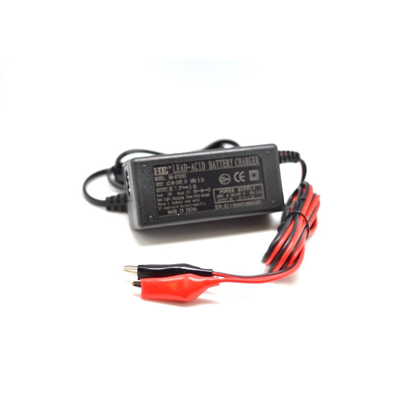 Incarcator acumulatori plumb-acid 6V 2A cu clesti crocodil, intrare 100-240V AC, indicator LED dual